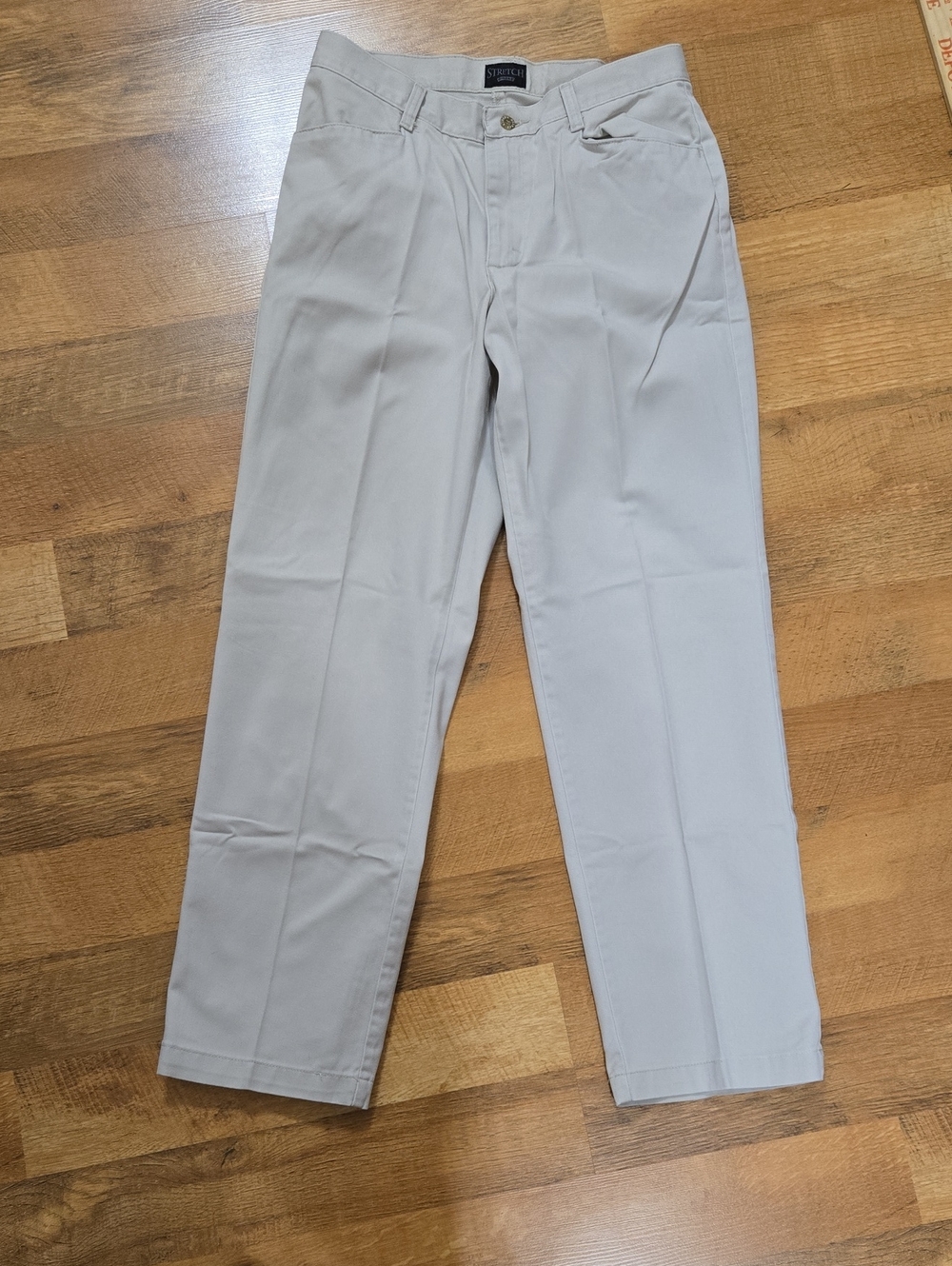 Stretch Khaki Chinos in Light Beige - Women's